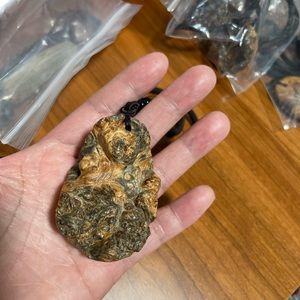 New handmade natural wood pendant necklace